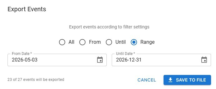Exportfunktion